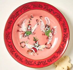 NEW Phannapast Taychamaythakool Anthropologie Twelve Days Christmas Plate Day 3 - Picture 1 of 2