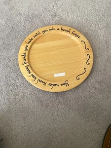 Studio Nova runde Holz Servierplatte / Platte, Made in Thailand handbemalt - Bild 1 von 8