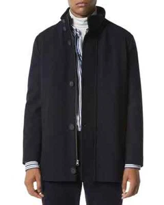 Andrew Marc Men's Heather Blue Dorsey Melton Car Coat Medium yde1523 - Picture 1 of 4