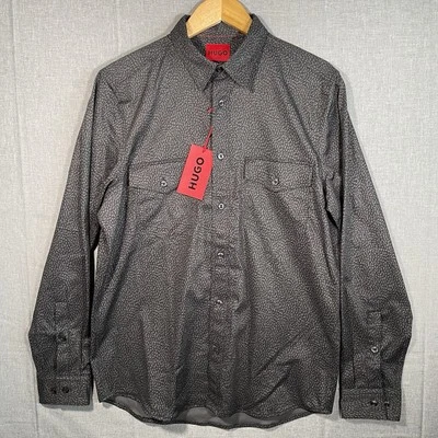 NWT HUGO BOSS Epaz RED TAG NEW Men's Straight Fit Stretch CASUAL SHIRT SIZE M - Image 1 of 4