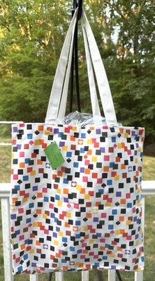 Bolso de Mano Kate Spade New York de Lona a Cuadros Dispersos (13X14X4 pulgadas) - Nuevo con Etiquetas Foto 1 de 4