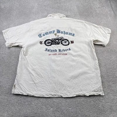 Camisa Tommy Bahama Para Hombres XL Motociclista Island Riders Motocicleta Bordada Seda Foto 1 de 4