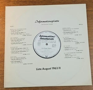 TELDEC Informationsplatte PROMO LP Aug 1963 2 MAGNETS Valente HILDEGARD KNEF +++ - Bild 1 von 5