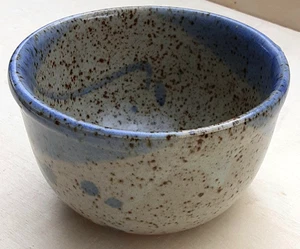 Studio Art Pottery Small Cup Trinket Dish Condiment Bowl Blue Grey Brown Speckle - Picture 1 of 5