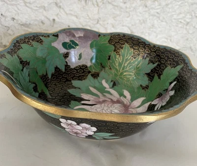 coupe ronde en émail cloisonné ancienne/7541V5 - Photo 1/4