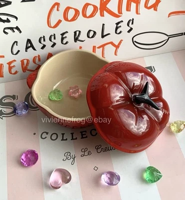 LE CREUSET PETITE MINI CERISE RED TOMATO COCOTTE CASSEROLE HARVEST VEGETABLE - Image 1 of 4