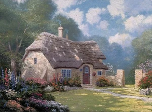 Thomas Kinkade Spring at Stonegate SN lona 16x12 - Imagen 1 de 1