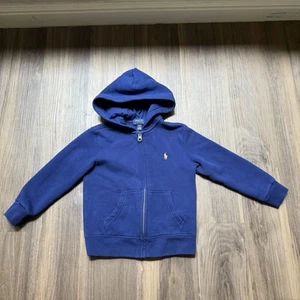 Polo Ralph Lauren Toddler Boys Full Zip Royal Blue Hoodie 4T - Picture 1 of 4