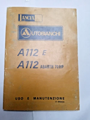 Manuale d' uso e manutenzione AUTOBIANCHI A112E e A112 ABARTH 70HP - Immagine 1 di 3