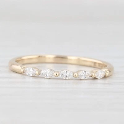 New 0.15ctw Diamond Wedding Band 14k Yellow Gold Stackable Anniversary Ring 6.5 - Image 1 of 4