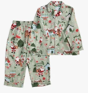 POTTERY BARN KIDS Candy Cane Village Flannel Pajama Set Kids Size 6 NEW Holiday - Picture 1 of 10