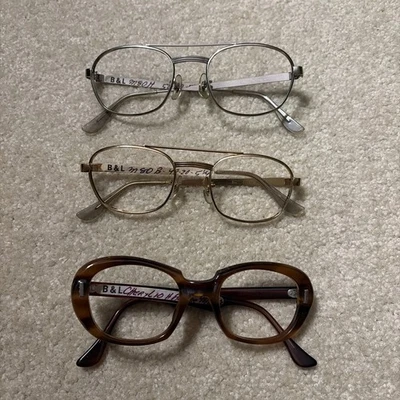 3 monturas de gafas vintage Bausch & Lomb gafas de seguridad 1 plata 1 oro 1 marrón Foto 1 de 4