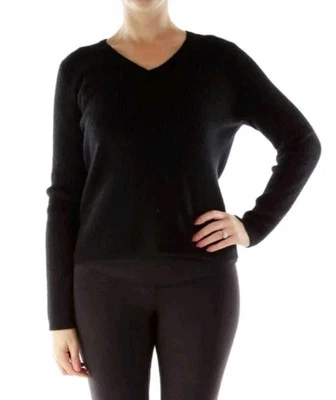 Suéter suéter Daniel Bishop negro acanalado de cachemir Foto 1 de 4