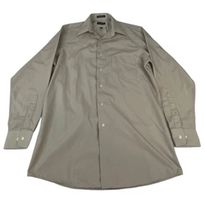 Arrow Men's Dress Shirt S 14.5 32/33 Tan Polyester Cotton Formal Wedding Church - Picture 1 of 4