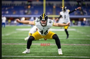 CHRISTIAN KUNTZ PITTSBURGH STEELERS LONGSNAPPER EN ACCIÓN TEMPORADA 2024 COLOR 8X10 - Imagen 1 de 1