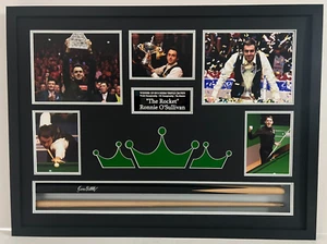 Taco de billar Ronnie O'Sullivan leyenda enmarcado firmado y exhibición de fotos + certificado de autenticidad - Imagen 1 de 2