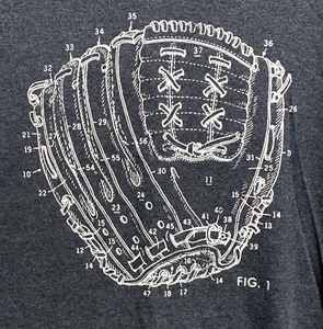 T-Shirt XL "Baseball Glove" Vintage Lack Illustration T-Shirt - Bild 1 von 2