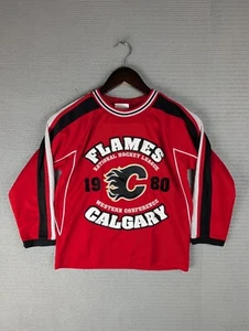 Calgary Flames Jersey Kids Size small (7/8) red Mighty Mac hockey NHL embroidery - Picture 1 of 15