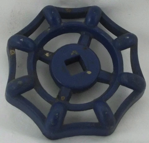 Vintage Valve Handle Faucet Blue Knob Steampunk Industrial Art Cover