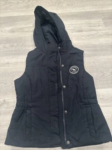 Abercrombie Kids Vest - Sz Large - Black With Logo - Snap Button Up - Picture 1 of 8