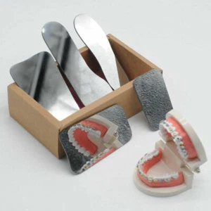 Dental Orthodontic Photographic Glass Mirror 2-sided Rhodium Occlusal Reflector - Picture 1 of 10