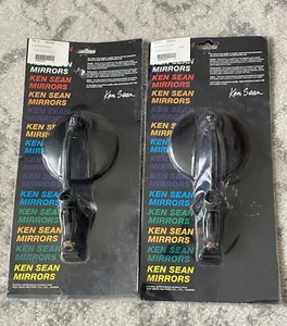 2 - Ken Sean BAR-END Mirror Round Black # 920031 New - Picture 1 of 6