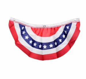 4th of July Patriotic American Flag Bunting 24x12 Americana Banner Porch Decor - Picture 1 of 4