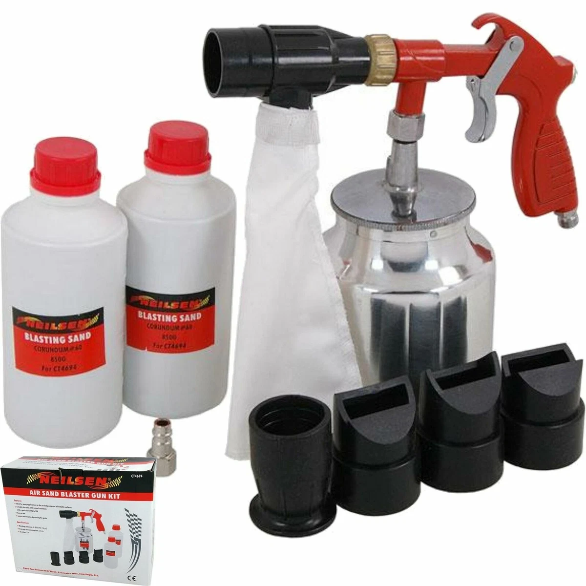 DIY Auto Restoration Heavy Duty Sand Blaster Gun Kit With 10 Ceramic ...