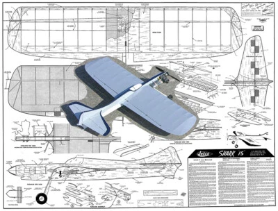 Model Airplane Plans (UC): SHARK 15 36" Stunt for .15-.25 by Lew McFarland - Image 1 of 4