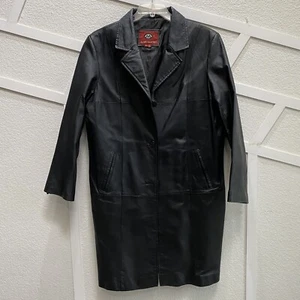 MARC MATTIS Black Leather Jacket Women’s XL - Picture 1 of 8