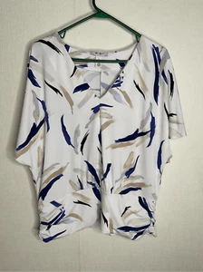Top donna White House Black Market manica dolman elasticizzato taglia XL Artsy nuovo* - Foto 1 di 10