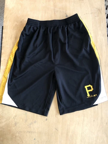 AUTHENTIC MLB PITTSBURGH PIRATES YOUTH XL 16-18 BASEBALL WARM UP PRACTICE SHORTS Cover