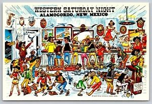 Postcard New Mexico Alamogordo Western Saturday Night 22A - Picture 1 of 2