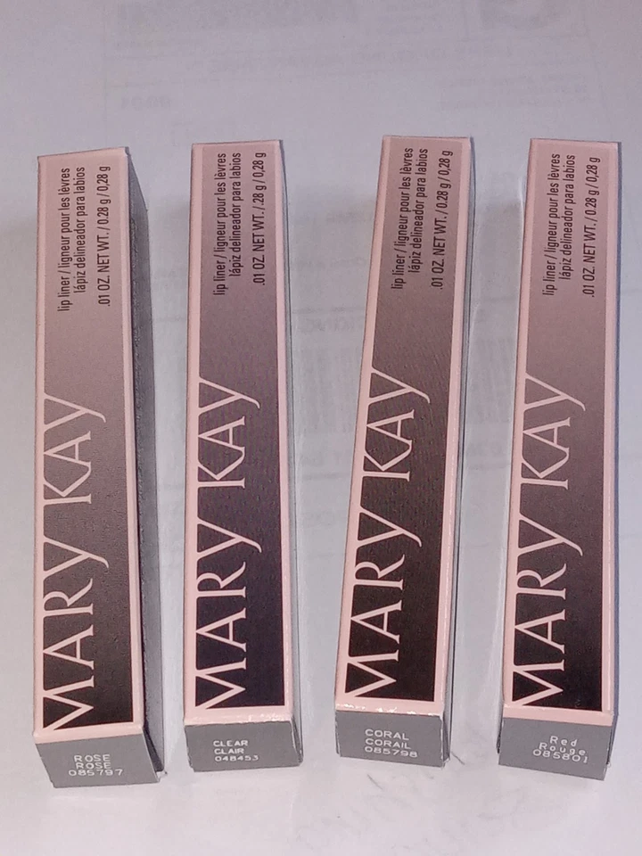 Lot 4 Mary Kay Lip Liner Mixed Colors Full Size .01 oz New In Box Discontinued - Image 1 of 2