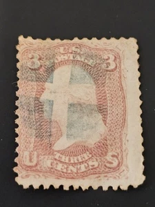 US STAMP GEORGE WASHINGTON 1861 3c SC#65 ENGRAVED BLUE CL UNHNG - Picture 1 of 2