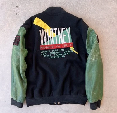 Vintage Whitney Houston Jacket XL 80s Varsity Letterman Rap T Tour Hip Hop - Image 1 of 4