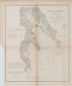 Großes Lot von 18 US Coast Survey Seekarten Karten 1851 bis 1879 Nordosten USA - Bild 1 von 18
