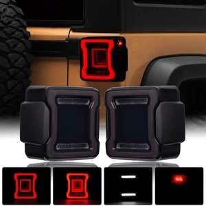 2x Smoked Sequential LED Tail Lights for Jeep Wrangler JK 2007-2017 (US Version) - Picture 1 of 12
