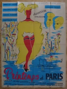 PRINTEMPS A PARIS 1957 P. Nicaud C. Trenet Original Plakat Bercut 120x160 - Bild 1 von 6