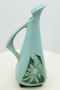 Roseville Art Deco Vintage Ewer Krug, 717 10", türkis signiert vom Künstler - Bild 1 von 9