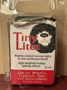 NEW Old Stock 60 Vintage Tiny RICE  Lights Christmas Plug In GREEN WIRE - Picture 1 of 4