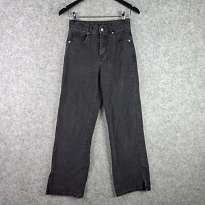 Dotti Jeans Womens 8 Black Straight Leg Zip Fly Denim High Rise Pockets 7806 - Picture 1 of 17