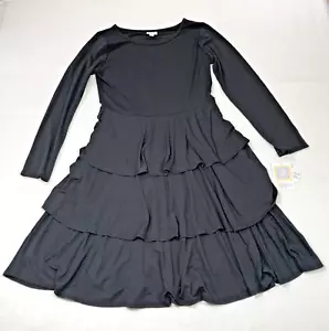 Vestido LuLaRoe Mujer Georgia Negro Mangas Largas Nivel Volantes XL Bruja Fiesta Trabajo - Imagen 1 de 8