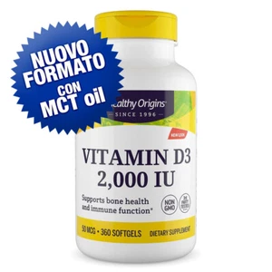 Healthy Origins - Vitamina D-3 2000 iu - 360 softgels - Foto 1 di 6
