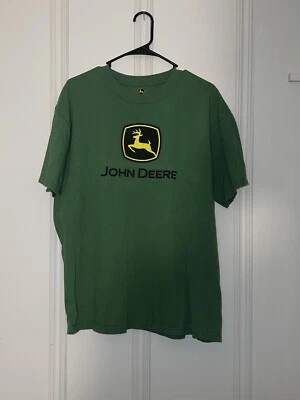 Camiseta John Deere Clásica Logo Verde Hombre XL Ciervo Amarillo Principios Años 2000 Foto 1 de 4