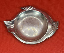 Vintage European 830 Sterling Silver Trinket Tray Fish Design Tropical Size 3.8”