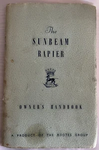 SUNBEAM RAPIER OWNERS MANUAL SERIES I 1, 1955-1958 Original Owners Handbook - Picture 1 of 5