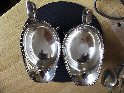 Pair Of Matching Solid Silver 1930 Sauce Boats • 237.17$