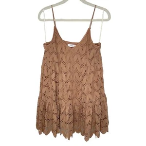 Talulah Ultimate Catch Tan Crochet Dress, L - Picture 1 of 8