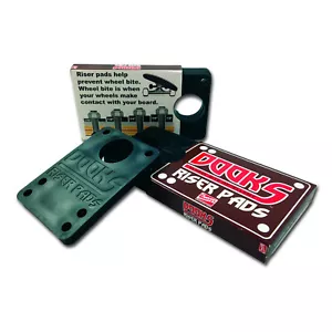 Shortys Dooks Riser Pads 1/2" Inch Black Risers Skateboard Hardware - Picture 1 of 3
